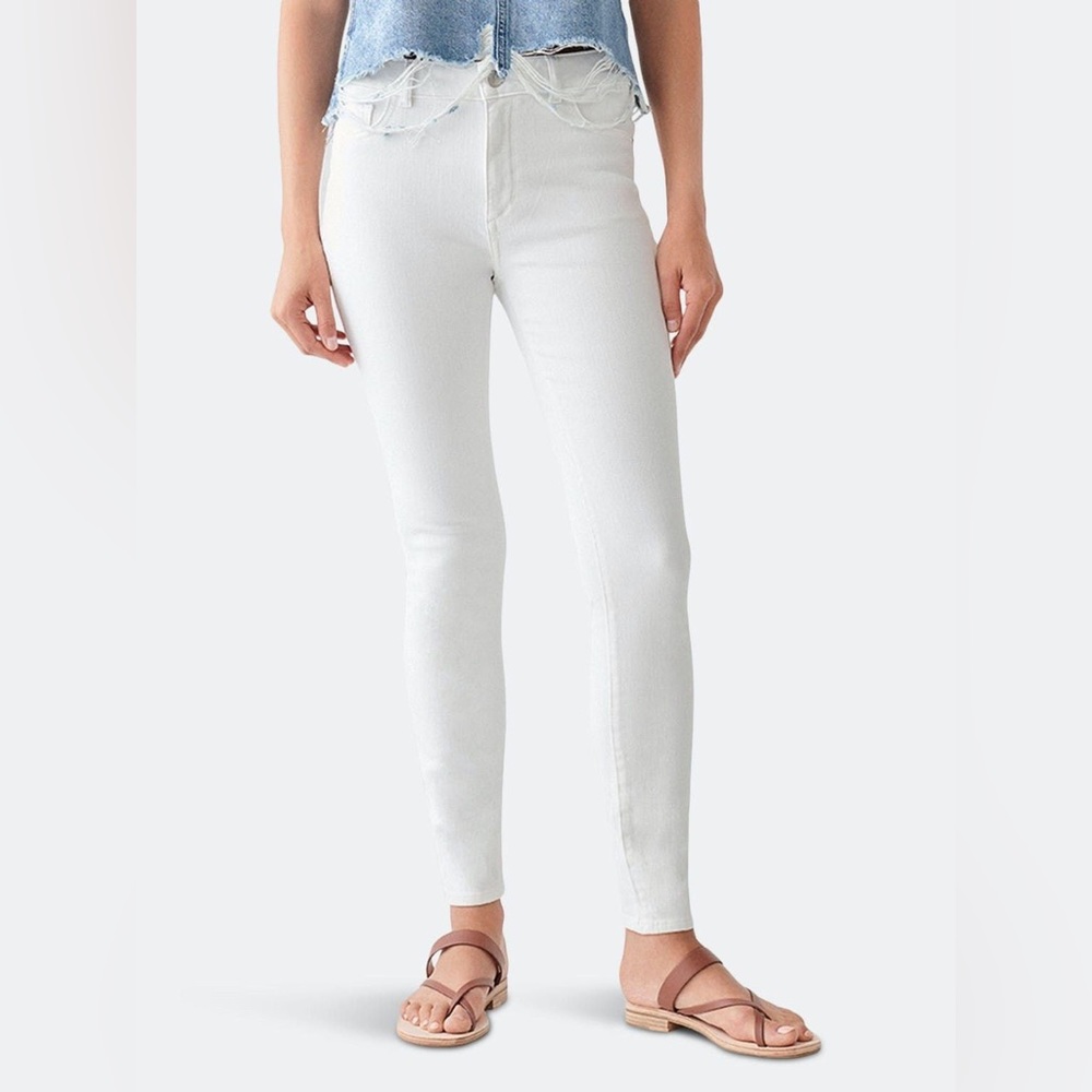 DL1961 White Florence Instasculpt Skinny Mid Rise Ankle Jeans sz 24